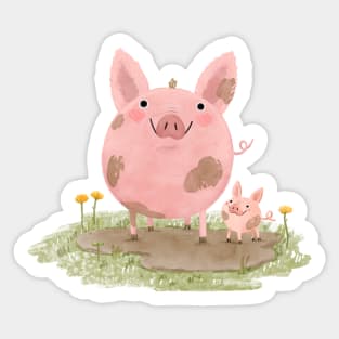 Piggies in a Mud Puddle Sticker